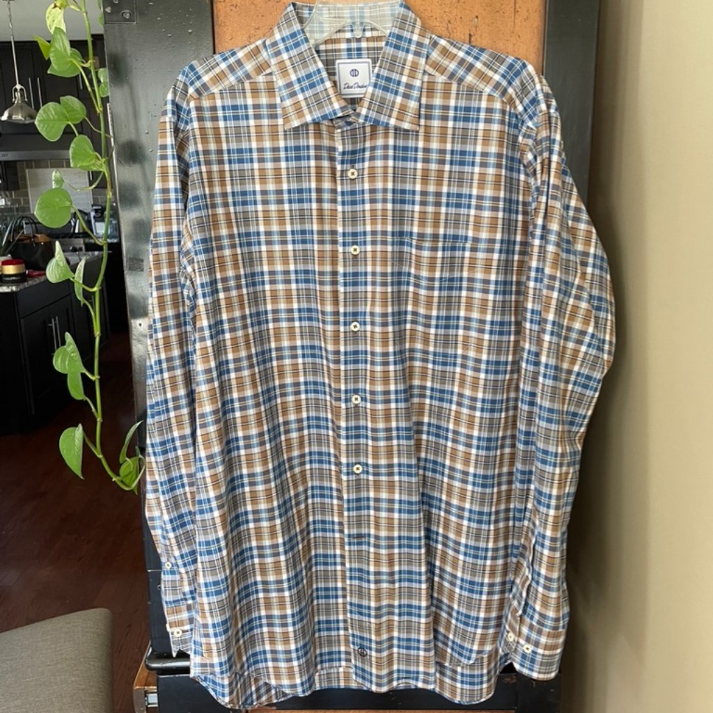 Nw/Ot David Donahue Sz Xl Plaid Shirt